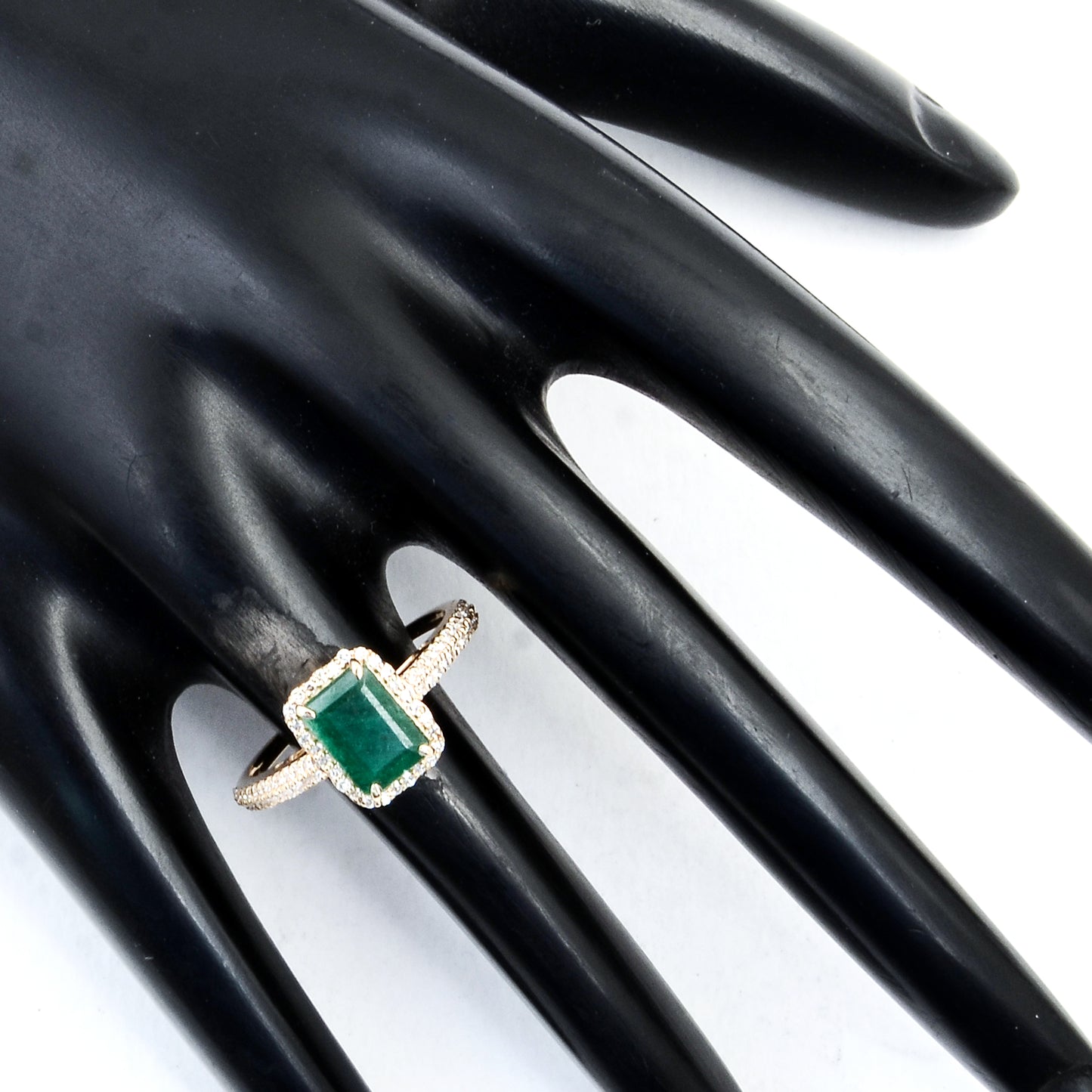 1.71 Ct Emerald Cut Natural Beryl Emerald 14K Gold Ring