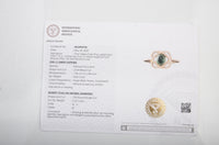 1.07 Ct Oval Mixed Cut Natural Corunum Green Sapphire 14K Gold Ring