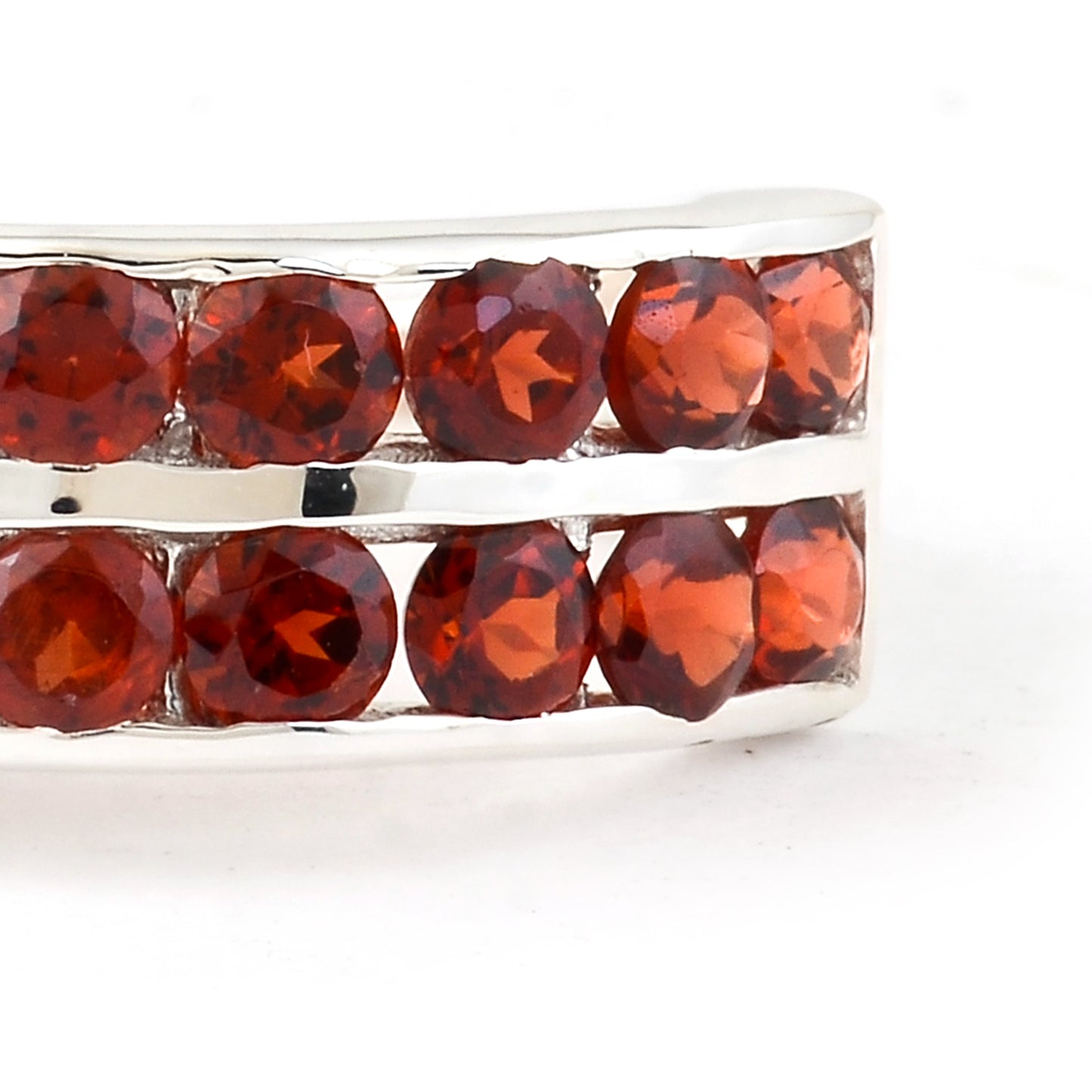 2.59 Ct Round Garnet 925 Sterling Silver Ring