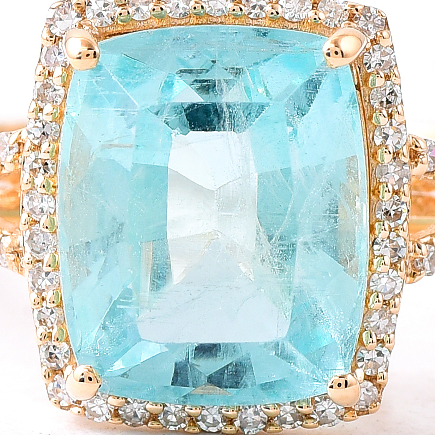 3.95 Ct Cushion Mixed Cut Natural Emerald 14K Gold Ring