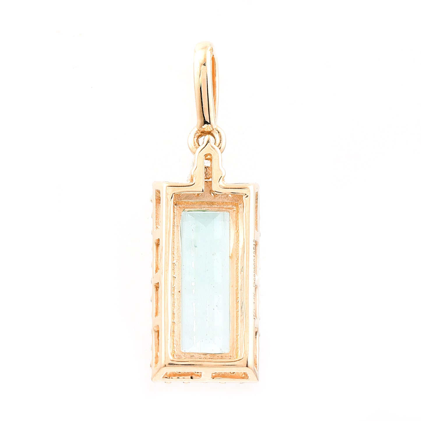 0.99 Ct Rectangle Step Cut Natural Emerald 14K Gold Pendant