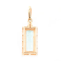 0.99 Ct Rectangle Step Cut Natural Emerald 14K Gold Pendant