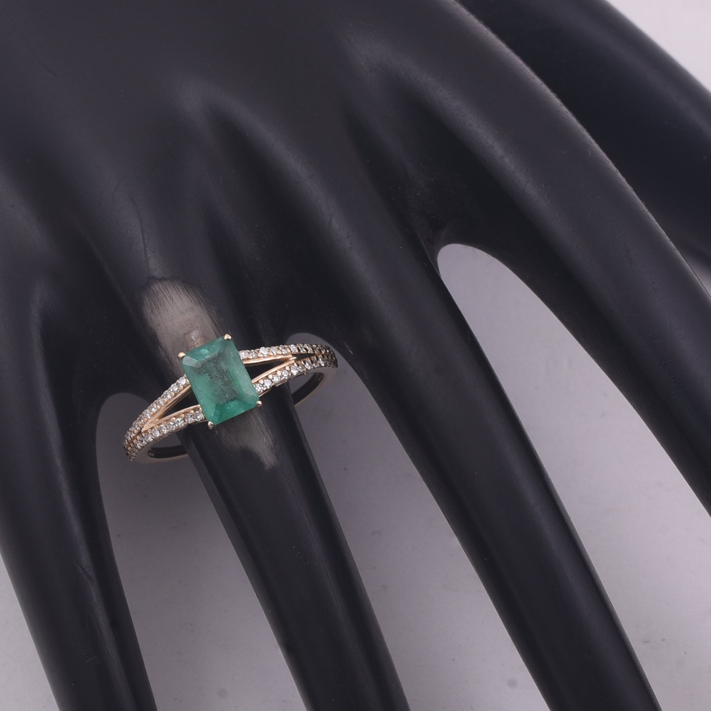 1.20 Ct Octagon Step Cut Natural Emerald 14K Gold Ring
