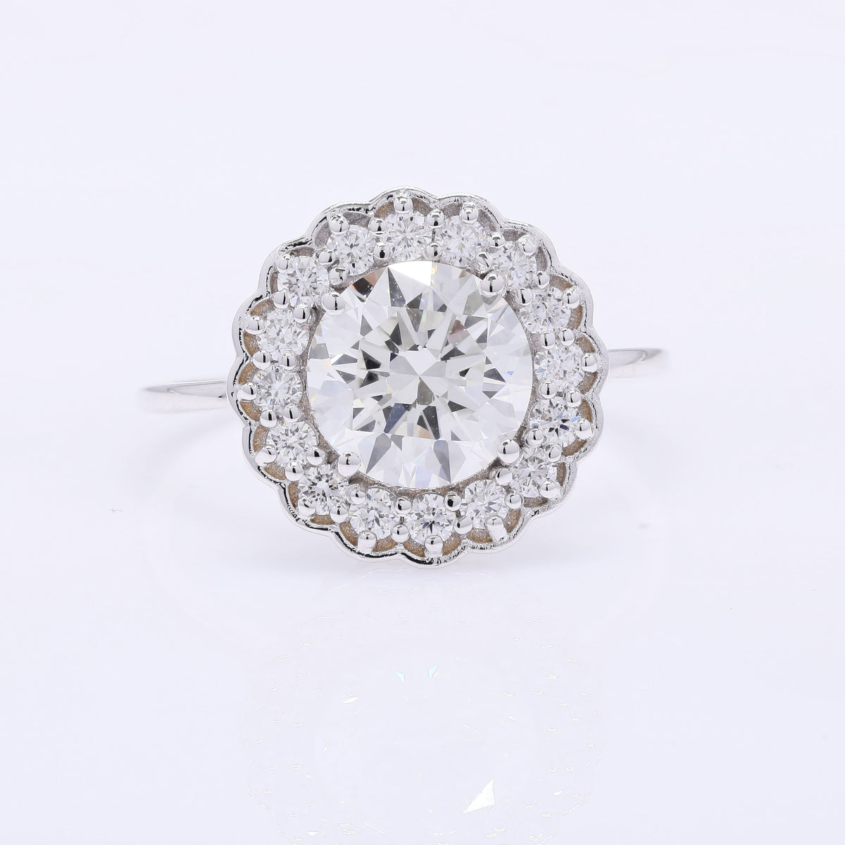 2.43 Carats Lab Grown Diamond 14K Gold Ring