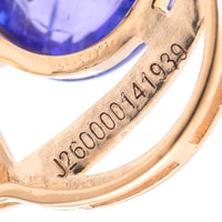 2.41 Ct Oval Cabochon Cut Natural Tanzanite 14K Gold Pendant