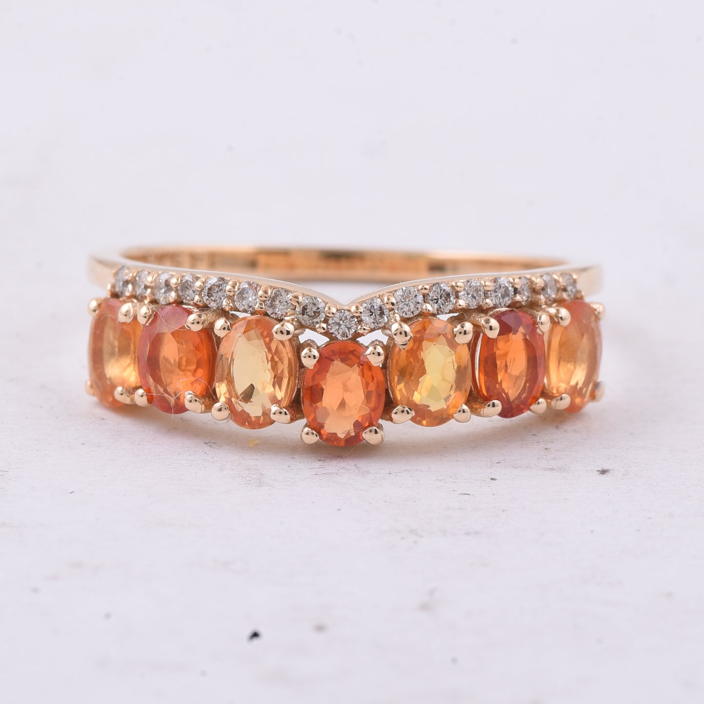 1.64 Ct Oval Natural Multi-Coloured Sapphire 14K Gold Ring