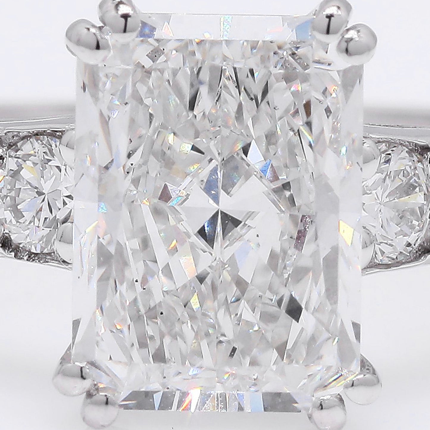 3.15 Ct Cut Cornered Rectangular Modified Brilliant Lab Grown Diamond 950 Platinum Ring
