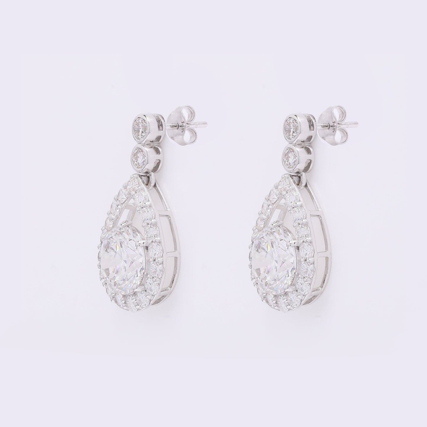 4.29 Carats Lab Grown Diamond 14K Gold Earrings