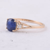 1.77 Ct Cushion Natural Sapphire 14K Gold Ring