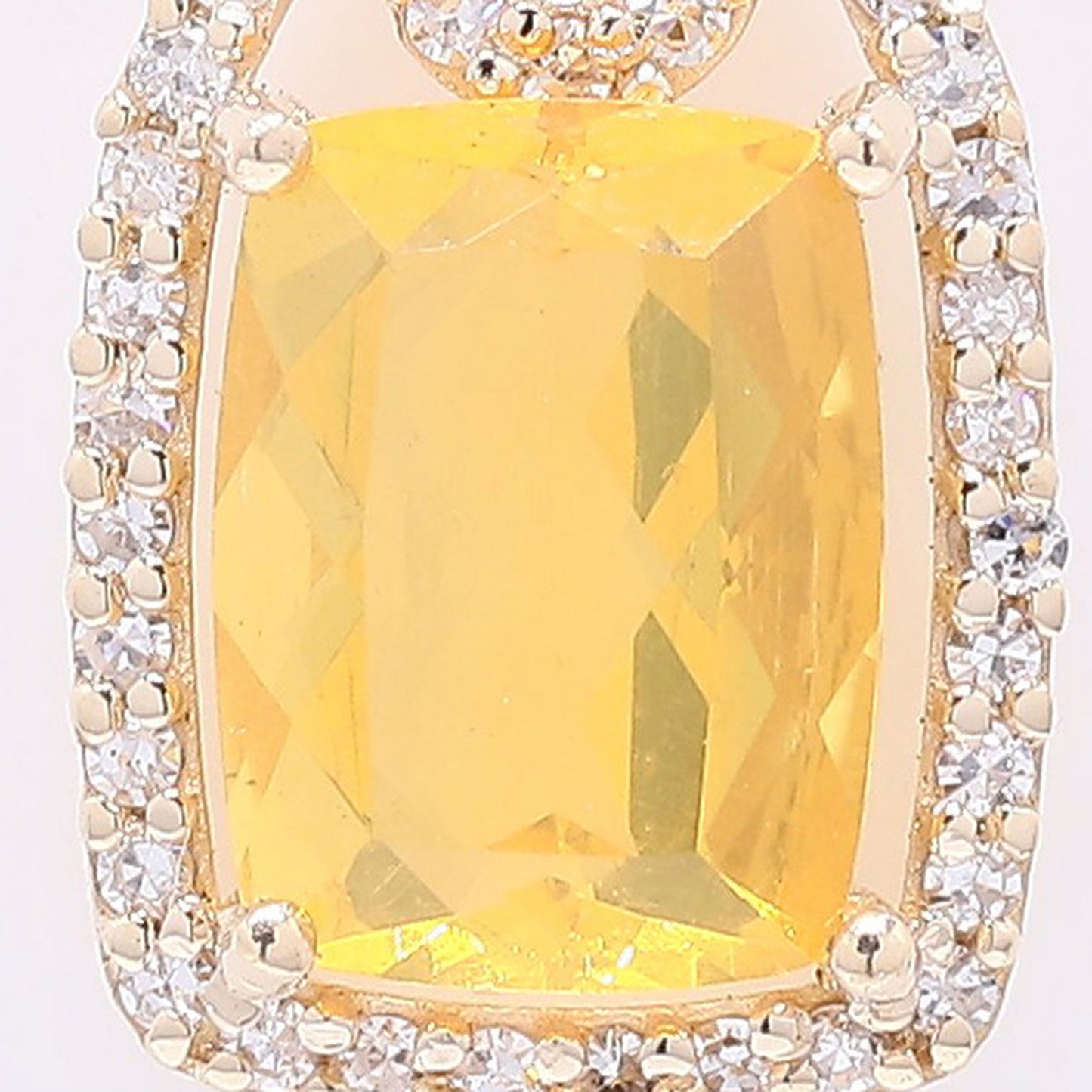 1.14 Ct Cushion Mixed Cut Natural Fire Opal 14K Gold Pendant