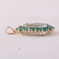 4.52 Ct Pear Aquamarine 9K Gold Pendant