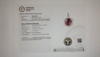 3.95 Ct Oval Mixed Cut Lab Grown Ruby 14K Gold Pendant