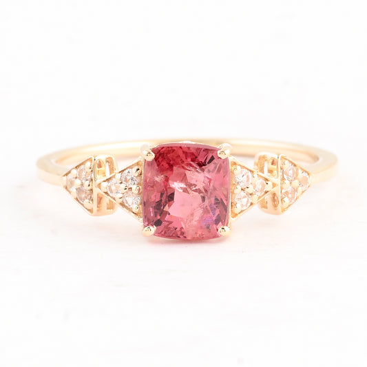 1.36 Ct Square Spinel 14K Gold Ring