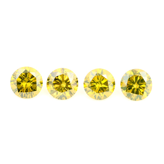 0.74 Yellow Diamond Round Loose Gemstone