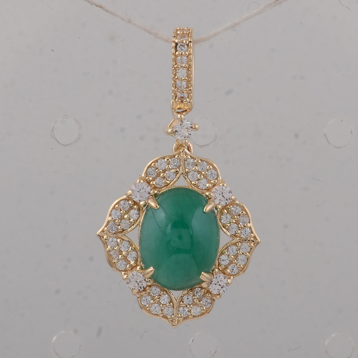 2.24 Ct Oval Emerald 9K Gold Pendant