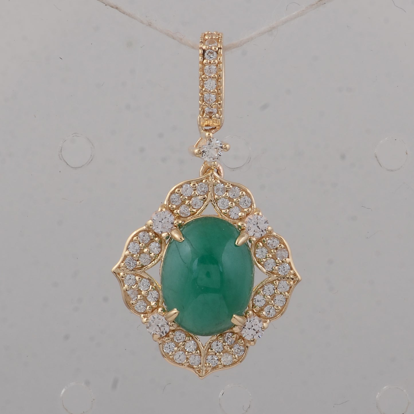 2.24 Ct Oval Emerald 9K Gold Pendant