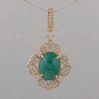 2.24 Ct Oval Emerald 9K Gold Pendant