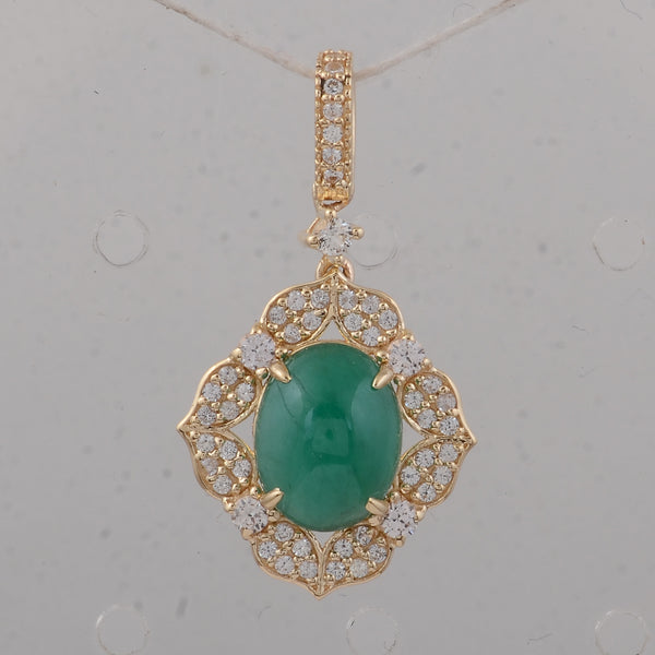 2.24 Ct Oval Emerald 9K Gold Pendant