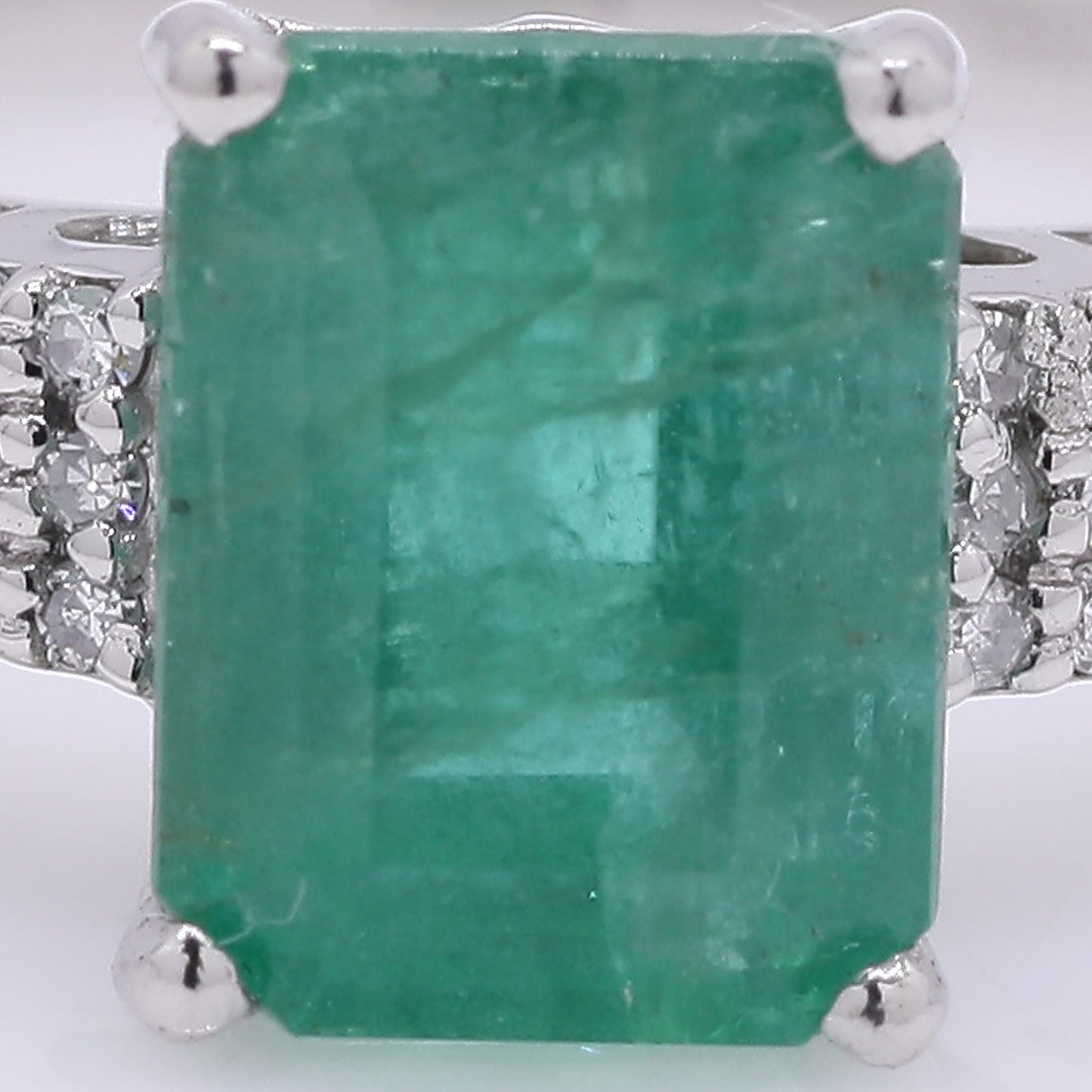 2.02 Ct Octagon Step Cut Natural Emerald 950 Platinum Ring