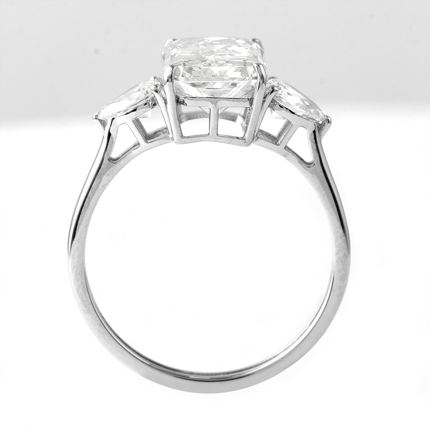 3.36 Ct Cut Cornered Rectangular Modified Brilliant Lab Grown Diamond 950 Platinum Ring