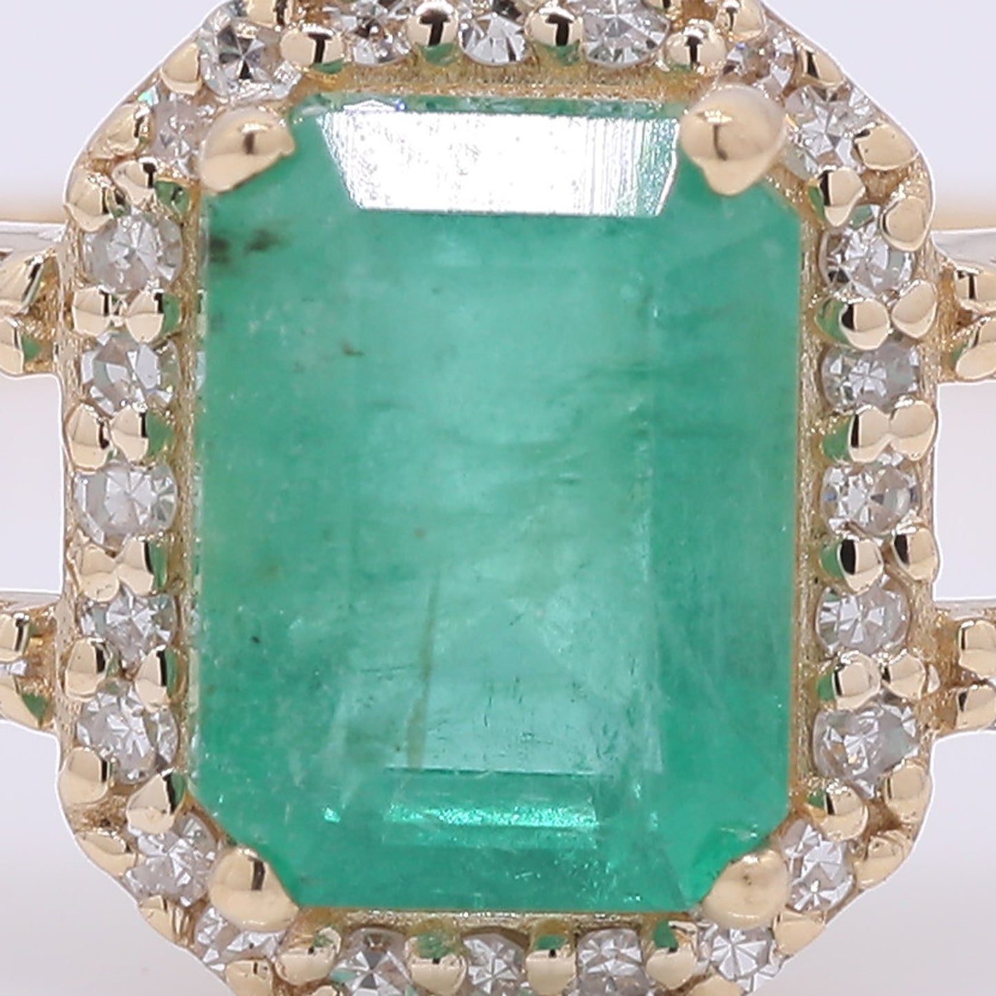 1.23 Ct Octagon Step Cut Natural Emerald 14K Gold Ring