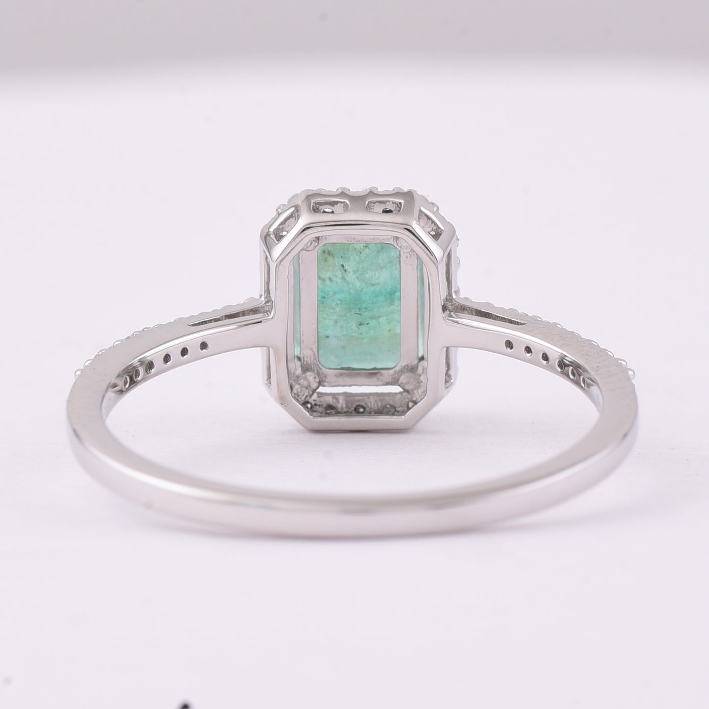 1.53 Ct Octagon Step Cut Natural Emerald 950 Platinum Ring
