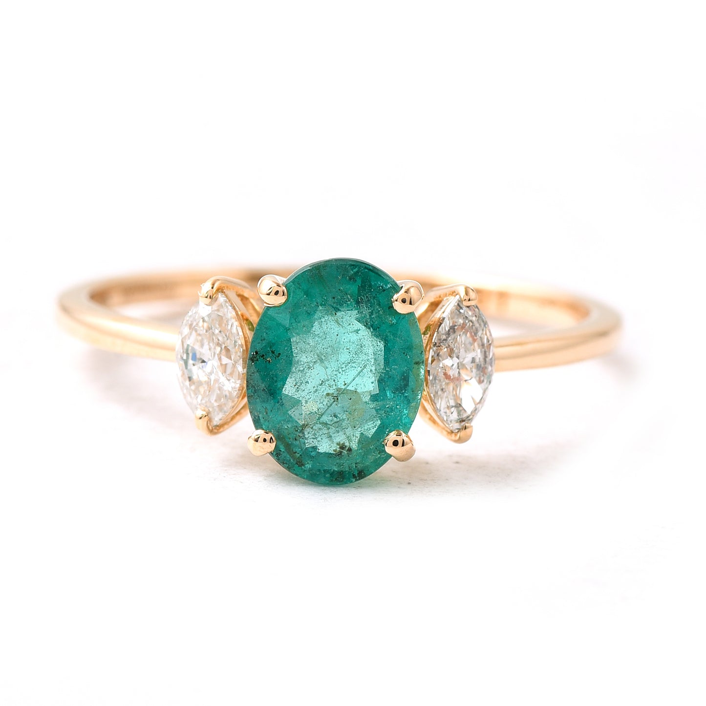 1.39 Ct Oval Emerald 14K Gold Ring