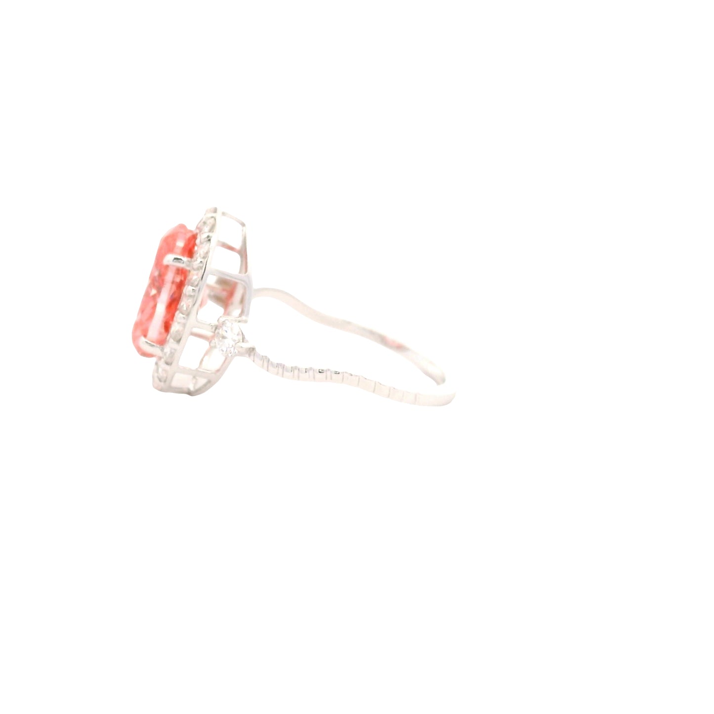 3.61 Carats Pink Lab Grown Diamond 14K Gold Ring