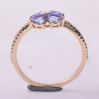 1.03 Ct Trillion Tanzanite 9K Gold Ring