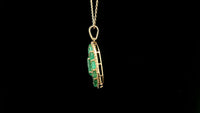 3.02 Ct Oval Emerald 14K Gold Pendant