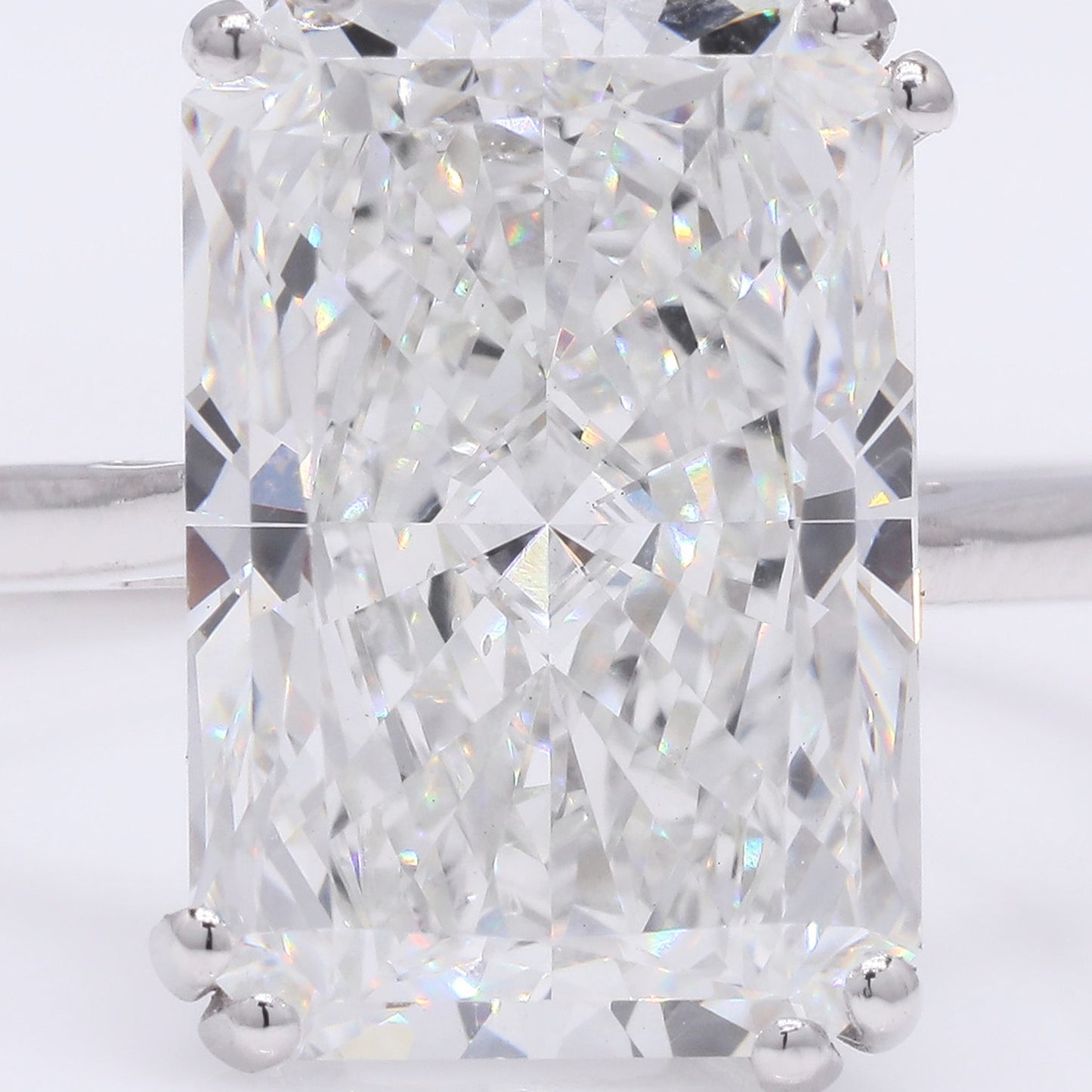 6.65 Ct Cut Cornered Rectangular Modified Brilliant Lab Grown Diamond 950 Platinum Ring