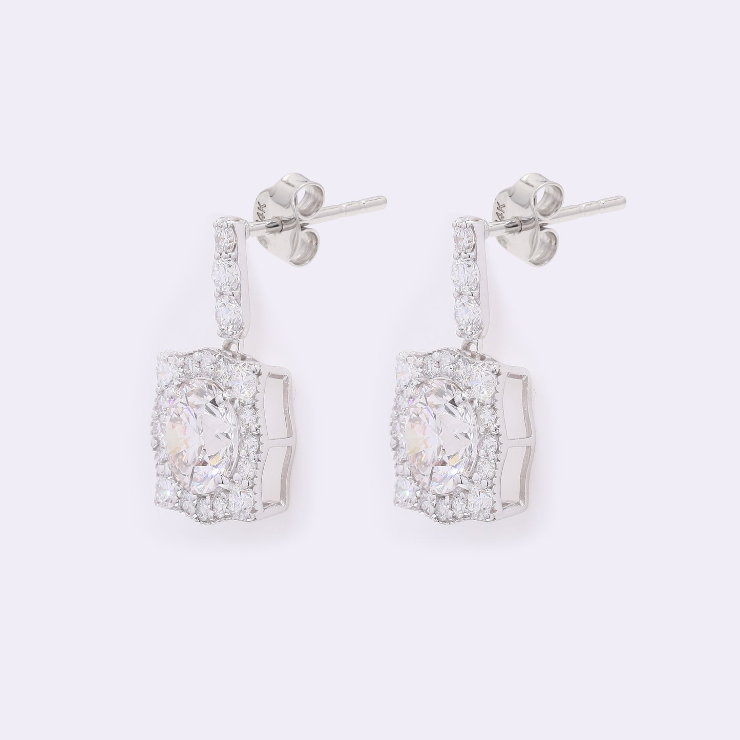 4.18 Carats Lab Grown Diamond 14K Gold Earrings