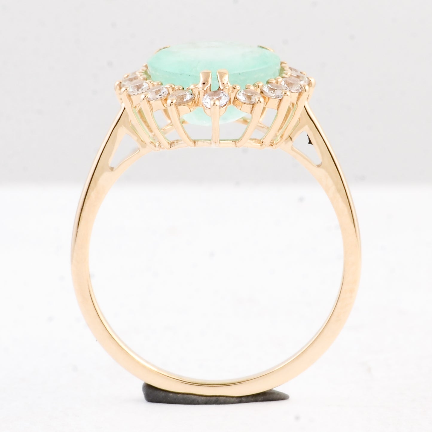3.87 Ct Pear Emerald 14K Gold Ring