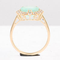 3.87 Ct Pear Emerald 14K Gold Ring