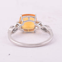 1.53 Ct Cushion Mixed Cut Natural Fire Opal 950 Platinum Ring