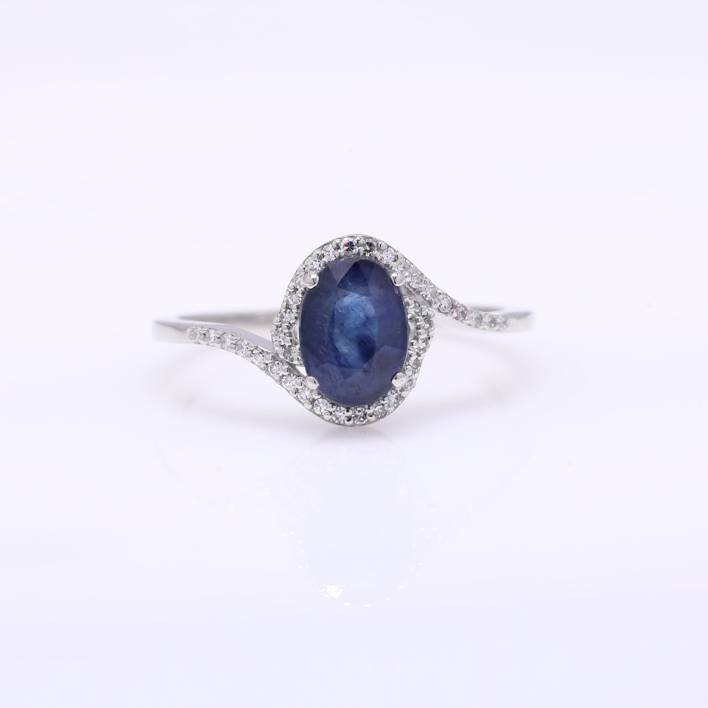 1.59 Ct Oval Mixed Cut Natural Sapphire 950 Platinum Ring
