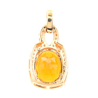 1.83 Ct Oval Mixed Cut Natural Fire Opal 14K Gold Pendant