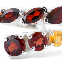 1.67 Ct Round Garnet, Citrine, Amethyst, Cubic Zirconia 925 Sterling Silver Ring