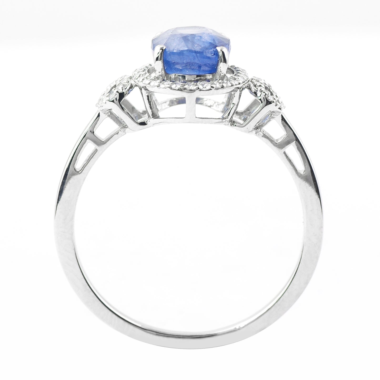 2.43 Ct Oval Mixed Cut Natural Sapphire 950 Platinum Ring