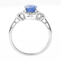 2.43 Ct Oval Mixed Cut Natural Sapphire 950 Platinum Ring