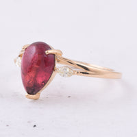 2.30 Ct Pear Natural Pink Tourmaline 14K Gold Ring