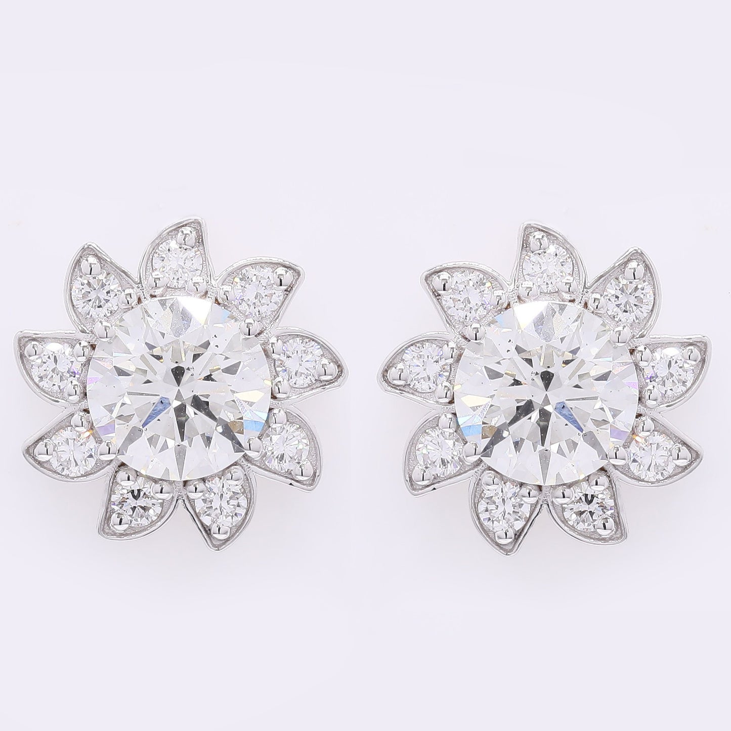 3.66 Carats Lab Grown Diamond 14K Gold Earrings