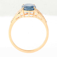 2.76 Ct Oval Mixed Cut Natural Sapphire 14K Gold Ring