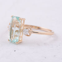2.07 Ct Cushion Natural Beryl 14K Gold Ring