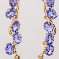2.15 Ct Oval Natural Tanzanite 14K Gold Earrings