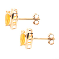 1.60 Ct Triangle Mixed Cut Natural Fire Opal 14K Gold Earrings