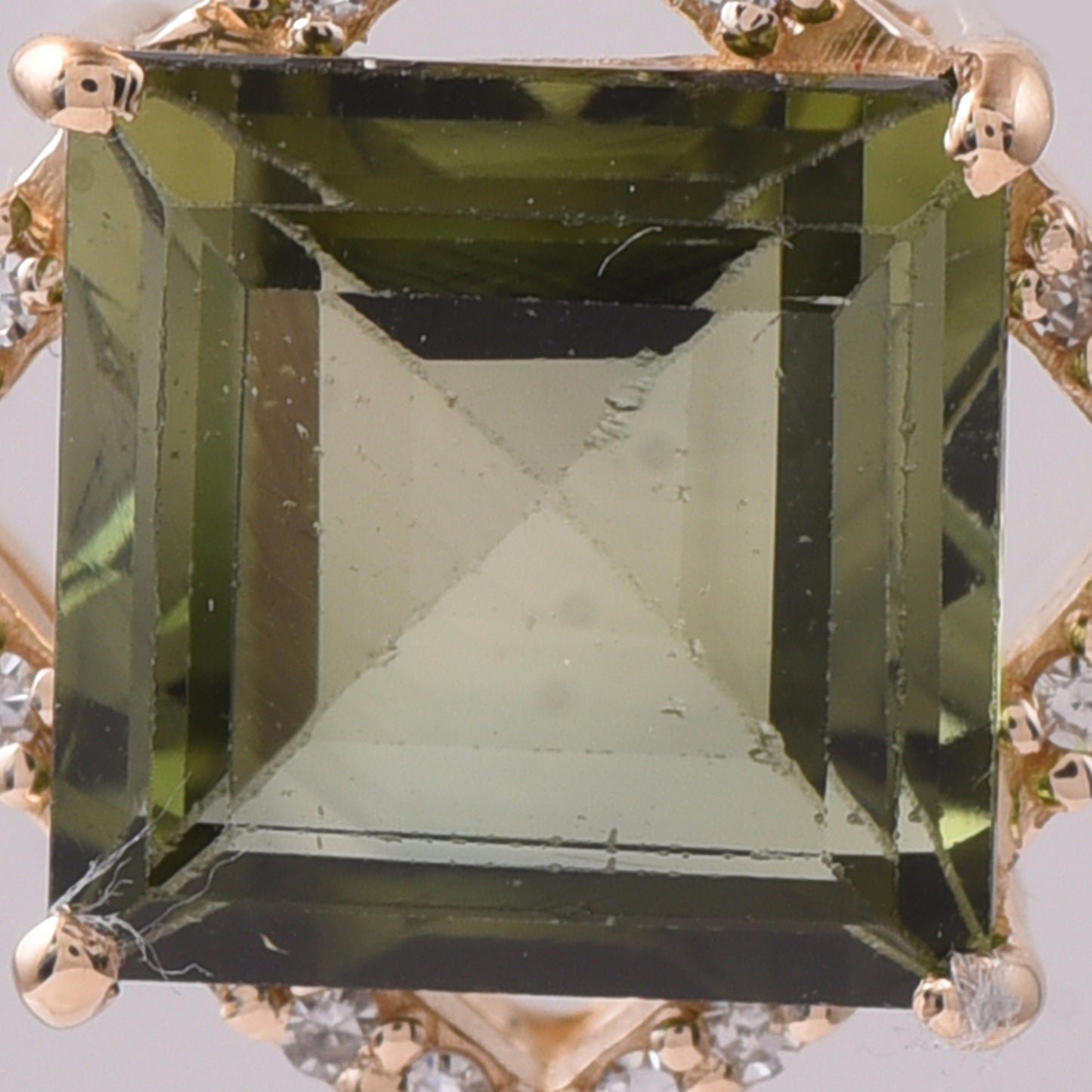 2.44 Ct Square Tourmaline 14K Gold Pendant