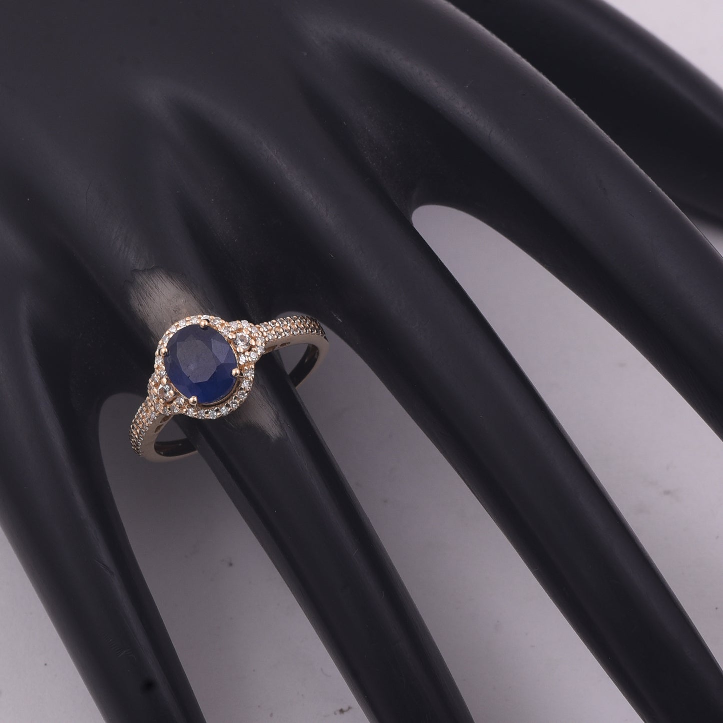 2.11 Ct Oval Mixed Cut Natural Sapphire 14K Gold Ring