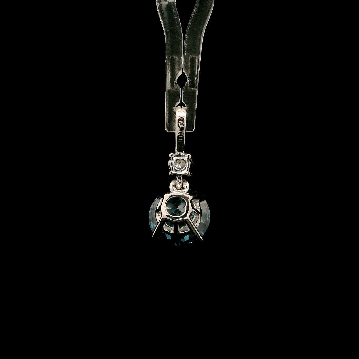 1.56 Carats Blue Lab Grown Diamond 14K Gold Pendant