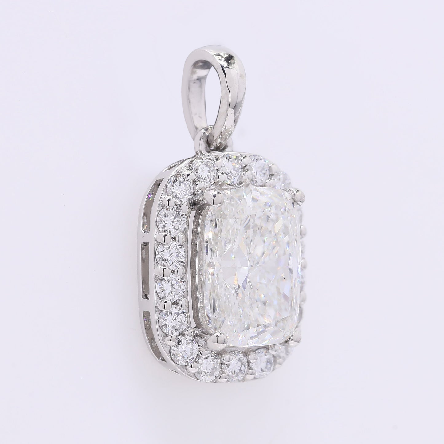 2.28 Ct Cushion Modified Brilliant Lab Grown Diamond 950 Platinum Pendant